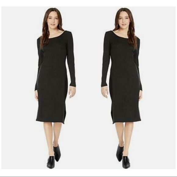 BLACK Midi Body Con Dress - Picture 5 of 12